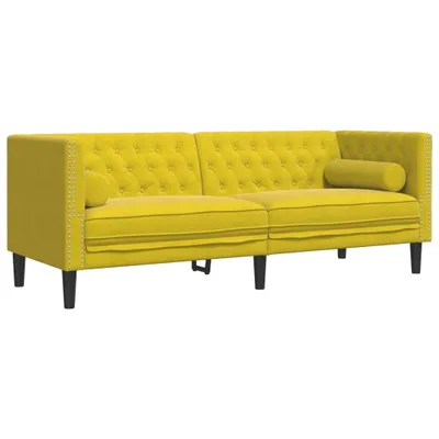 Obrázok produktu pre 3-miestna pohovka Chesterfield s opierkami žlté zamat