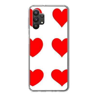 Produktbild von MuchoWow® Handyhülle Schutzhülle Hülle für Samsung Galaxy A32 5G Eine Illustration mit neun roten Herzen Silikon Softcase Handy Hülle - Softcase