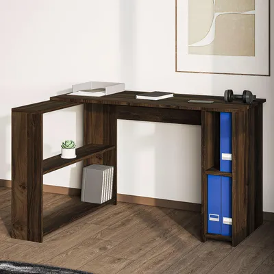 Produktbild von Skye Decor, Hochwertiger Schreibtisch (3 Teile) - Walnuss, 120x75x90 | 100% Melamin