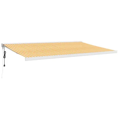 Produktbild von vidaXL Markise Einziehbar Gelb und Weiß 5x3 m Stoff und Aluminium