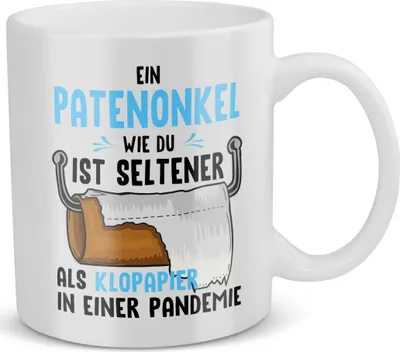 Produktbild von 22Feels Patenonkel Geschenk Taufpate Tasse Pate Taufe Geburtstag Weihnachten Herrentag Männer Kaffeetasse Haferl
