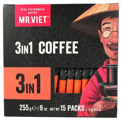Produktbild von Mr. Viet Coffee 3in1 Instant Kaffee Vietnam (15x17g) 255g