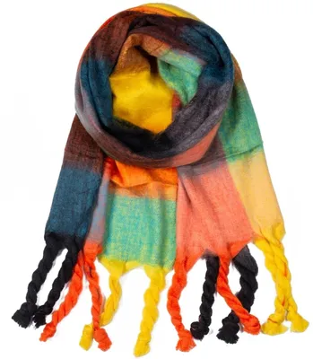 Produktbild von Agrafka Damen Karierter Strickschal mit Fransen