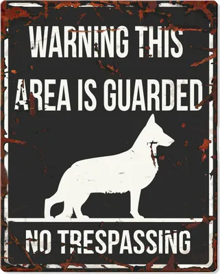 Produktbild von D&D Warnschild Square Deutscher Schäferhund Englisch schwarz
