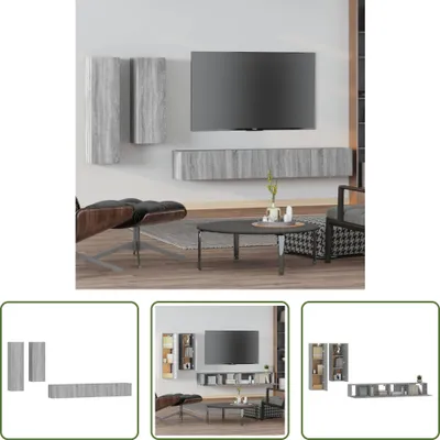 Produktbild von The Living Store 4-tlg. TV-Schrank-Set Grau Sonoma Holzwerkstoff