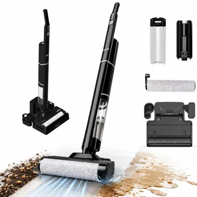 Zdjęcie produktu dla Bezprzewodowy odkuracz pionowy mop myjący na mokro TurboTronic 2w1 wet & dry samoczyszczący Carny