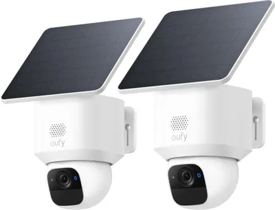 Produktbild von eufyCam Solo E30 2K Schwenk-Neige Außenkamera mit Solarpanel 2er-Pack (Digitaler Zoom, 360°, Zwei-Wege-Kommunikation, KI)