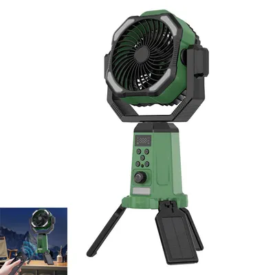 Produktbild von Solar Campingventilator mit Licht 20000mAh – 10W Powerbank Timer | 360° drehbar & höhenverstellbar | Für Picknick Angeln