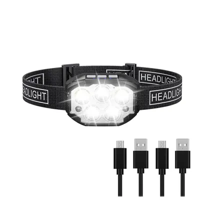 Produktbild von LED Stirnleuchte mit Sensor – 12 Modi, 1200LM, USB Aufladbar, Rotlicht & IP65 Wasserdicht, Kopflampe für Nachtlauf, Outdoor & Arbeit