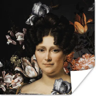 Produktbild von MuchoWow® Poster Kunst - Blumen - Alte Meister 50x50 cm - Wohnzimmerdekoration