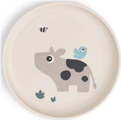 Image de Fait par le cerf Assiette Enfant Petite Ferme Beige