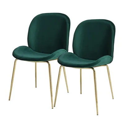 Produktbild von QIYANO Esszimmerstuhl 2er-Set Grün, Samt, Modern, Wohnzimmer, Küche, Weich