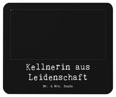 Produktbild von Mr. & Mrs. Panda Mouse Pad Kellnerin Leidenschaft - Schwarz - Geschenk, Restaurant, Ausbildung, Spruch, pc mauspad, mousepad, mausteppich, Lustig