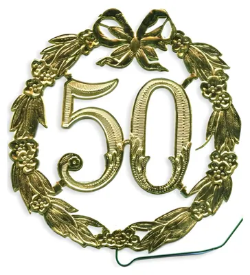 Produktbild von DEMMLER Festliche Zahl 50 gold 13cm mit Draht