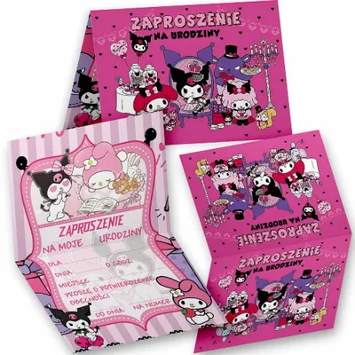Obrázek produktu pro Narozeninova pozvanka - KUROMI MELODY NA PRZYJĘCIE WIELE WZORÓW