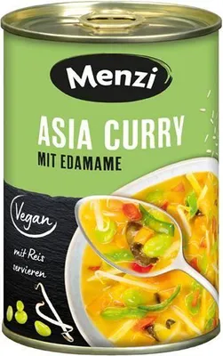 Produktbild von Menzi Asia Curry mit Edamame 400 G Dose Vegan Laktosefrei Ausgewogen, würzig