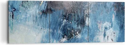 Produktbild von Bild auf Leinwand - Leinwandbild - 3 Teile - Abstraktion Blau Schwarz - 120x40cm - Wand Bild - Wanddeko - Wandbilder - Leinwanddruck - Bilder - Wanddekoration - Leinwand bilder - CA120x40-4155