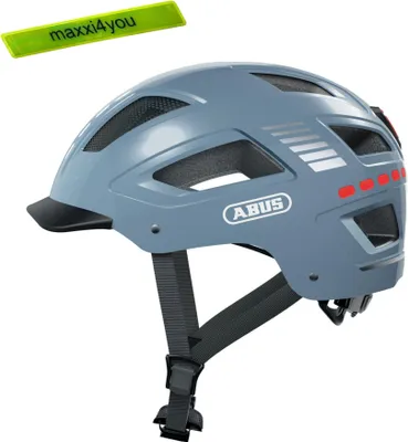 Zdjęcie produktu dla Kask rowerowy Abus Hyban 2.0 LED Dignal ice blue rozmiar L (56-61cm) z taśmą odblaskową maxxi4you