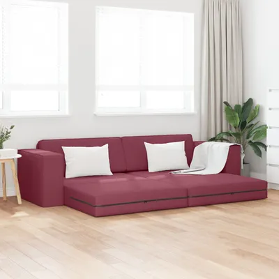 Produktbild von Futon-Sofa-Bett 2-in-1 Burgunderrot 245x150x60.5 cm Stoff, Schlafsofas DesignMöbel Neu