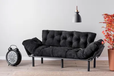 Obrázek produktu pro Hanah Home, Nitta- FTN1357, černá, rozkládací pohovka, rám: 100% kov