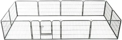 Obrázek produktu pro Ohrádka pro psy 12 panelů ocelová 80 x 60 cm černá
