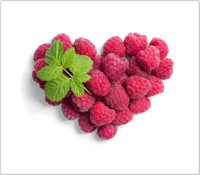 Produktbild von Spritzschutz Herdabdeckplatte Schneidebrett aus Glas Herz aus Himbeeren 1-Teilig (60x52cm)