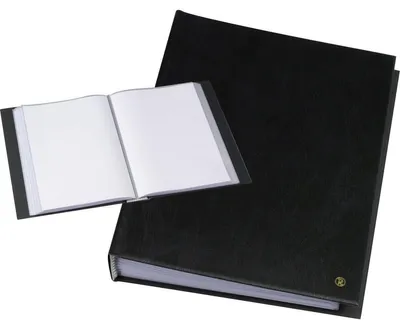 Produktbild von Rillstab Sichtmappe original A4, Schwarz, Kunststoff, 50 Taschen, Porträt, A4