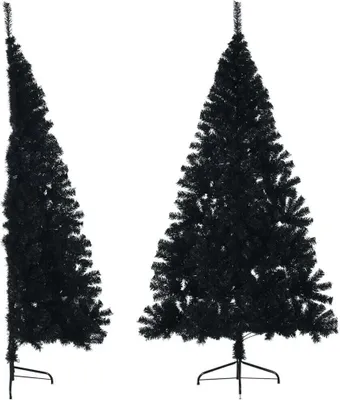 Produktbild von Maison Exclusive - Künstlicher Halb-Weihnachtsbaum mit Ständer Schwarz 240 cm PVC