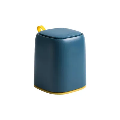 Image de Poubelle de bureau Mini poubelle avec couvercle pour bureau (bleu foncé)