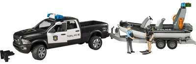 Immagine prodotto di Bruder RAM 2500 Polizei Pickup, mit Anhänger und Boot, Modellfahrzeug, Modell Fahrzeug, Spielzeug, 2507