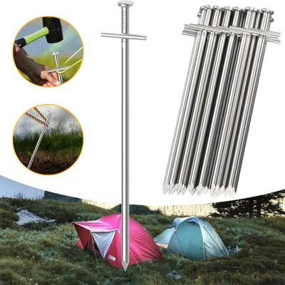 Image de 30 sardines robustes Zeltheringe – sardines en acier – pour camping – adaptées aux sols normaux et compacts – fixation rapide
