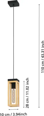 Zdjęcie produktu dla EGLO 43743, 1 szt., E27, IP20, Czarny, Brązowy