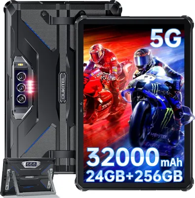 Produktbild von Tablet 5G, 32000mAh Akku Tablet 10.1 Zoll FHD+, 24GB(12+12) RAM + 256GB ROM Gaming Tablet Android 13, 48MP+32MP Kamera, Dual SIM 5G, GPS, OTG, IP68