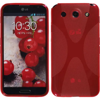 Produktbild von PhoneNatic Case kompatibel mit LG Optimus G Pro - rot Silikon Hülle X-Style + 2 Schutzfolien