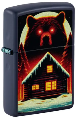 Obrázok produktu pre Benzínový zapaľovač Zippo Navy Blue, Bear and Cabin 60007363, nenaplnený