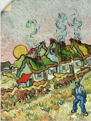 Produktbild von ARTland Wandbild, selbstklebend Bauernhäuser bei Sonnenuntergang Größe: 30x40 cm