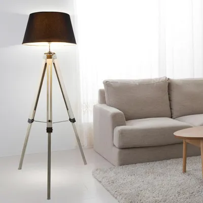 Produktbild von Stehleuchte, Stativ, Naturholz, Textil, H 145 cm