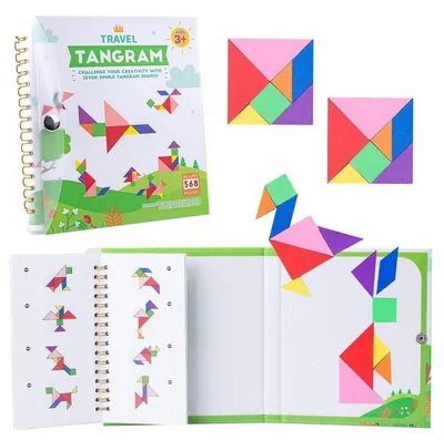 Obrázok produktu pre Tangram, cestovná hra, 368 riešení, magnetická hračka