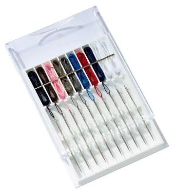 Produktbild von Sofortnähnadeln aus Stahl, Silber, 9 Farben, 10 Stück