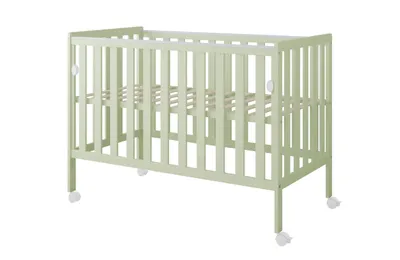 Produktbild von ZEE BAMBI Mint Beistellbett Baby mit Rollen 120x60 cm Tragbar Babybett Verstellbarer Stubenwagen Kinder Bett 3-fach Höhenverstellbar