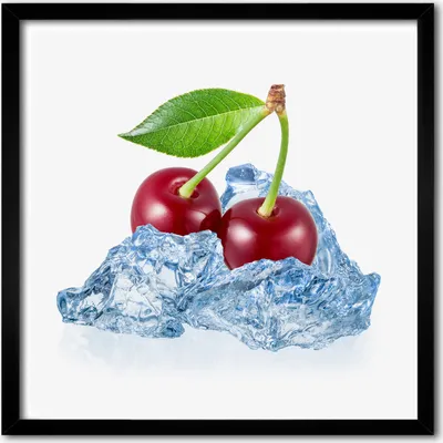 Produktbild von Bild - 50 cm x 50 cm - MDF - Rahmen, Wandkunst - Kirsche mit Eis
