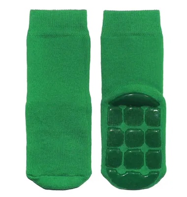 Produktbild von Kinder ABS-Socken aus Baumwolle Einfarbig: Turtle Grasgrün Größe 27-30