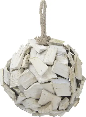 Produktbild von Dekokugel aus Holz Ø 25 cm weiß