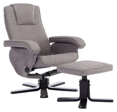 Image de Fauteuil relax inclinable - Pivotant avec fonction inclinable - Polyester gris - 75 x 95 x 68 cm