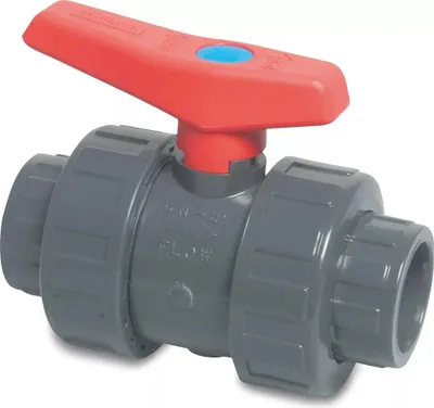 Produktbild von 63mm PVC-U Kugelhahn DN50 grau, Typ 2000, 16 bar