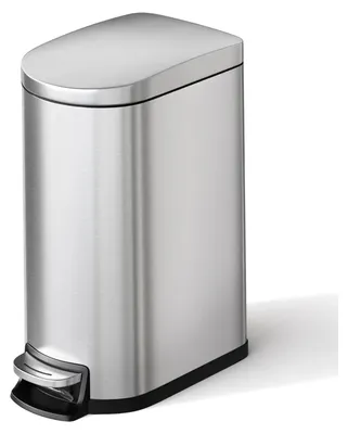 Zdjęcie produktu dla Kosz na śmieci – kosz na pedał – 10 l – stal nierdzewna – pokrywa z cichym domykaniem – wkład – wąski – srebrny