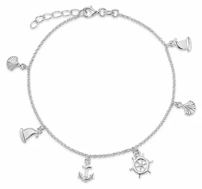 Produktbild von Fusskette Seemotive Boot Anker 925 Silber verstellbar Damen