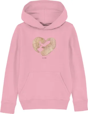 Produktbild von Mr. & Mrs. Panda Kinderpullover Otter Herz 12-14 Jahre (152/164) - Baumwolle Pink - Geschenk, Hoodie, Kapuzenpullover, Liebe, Pullover, Kinderbekleidung, Kapuzenpulli