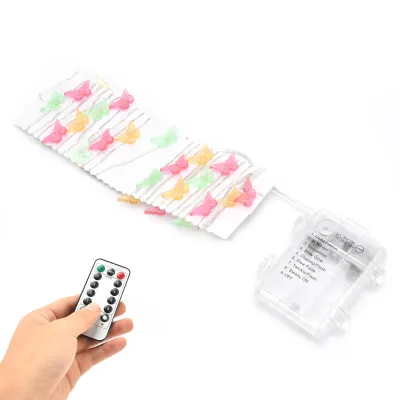 Produktbild von LED-Lichterkette,Dekorative Lichterkette,Batteriebetriebene Lichter,Schmetterlingsförmige Lichterkette,Kupferdraht-Lichterkette,Raumdekoration