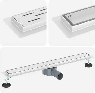 Immagine prodotto di vidaXL Piletta per doccia 2 in 1 con sifone a 360° argento 70 cm acciaio inox 304